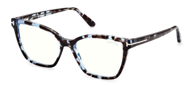 Tom Ford FT5812-B 055 - Coloured Havana/ Clear Square Women's Eyeglasses