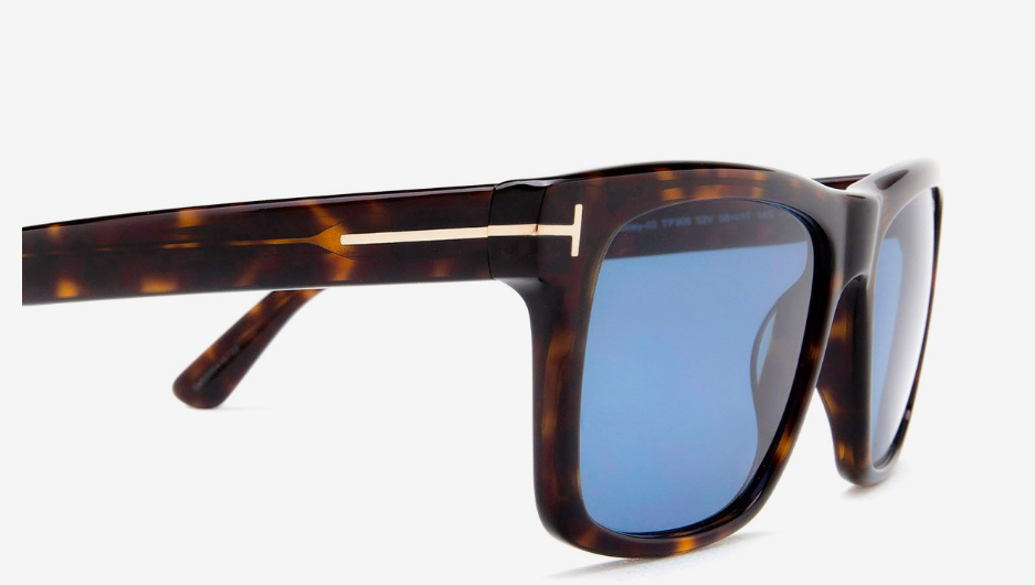 Tom Ford FT0906 52V Dark Havana/Blue Square Men's Sunglasses