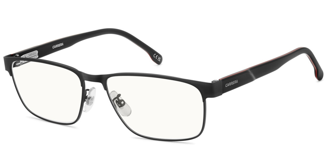 Carrera C FLEX 06/G  003 Matte Black/Blue Mirror Rectangular Men's Eyeglasses