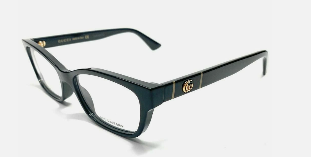 Gucci GG0635O 001 Black Rectangle Women's Eyeglasses.