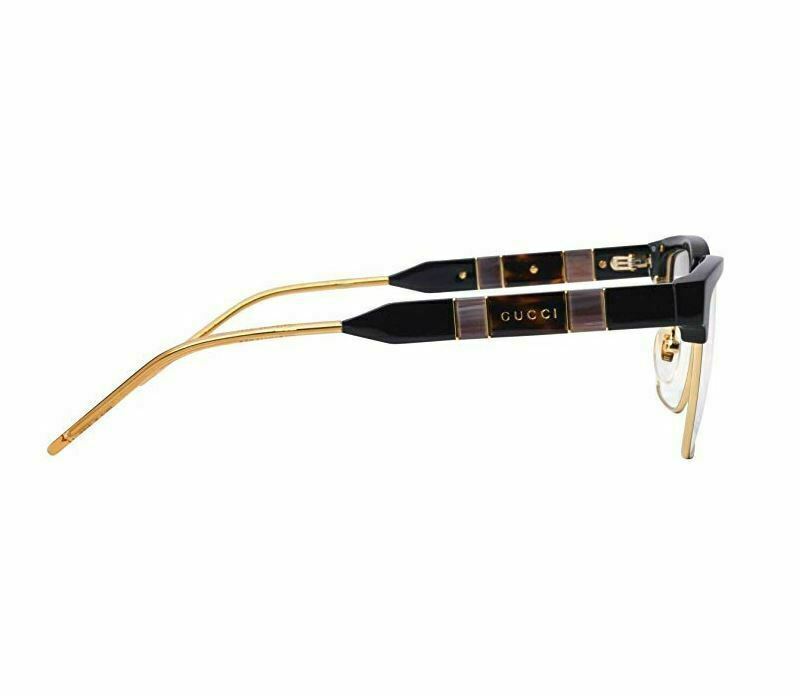 GUCCI GG0605O 001 Square Black Gold Black 52mm Men's Eyeglasses