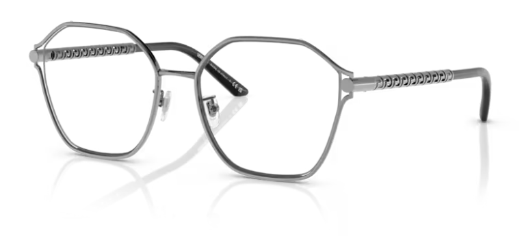 Versace 0VE1299D 1001 Gunmetal Soft Square Semi-Rim Square Women's Eyeglasses