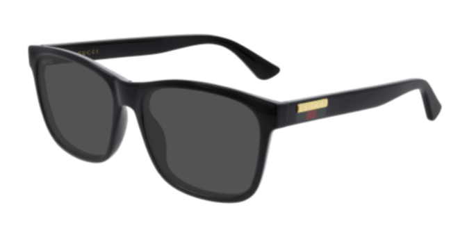 Gucci GG0746S 001 Black/Grey Soft Square Men's Sunglasses