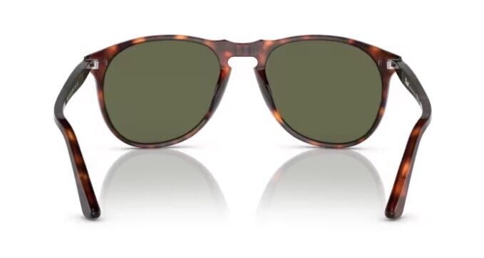 Persol 0PO9649S 24/58 Havana / Green polarized Oval Men's Sunglasses