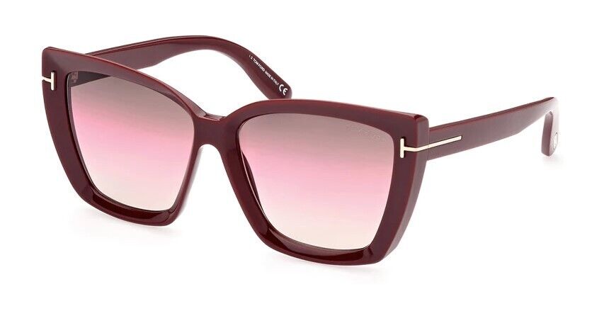 Tom Ford FT0920 Scarlet-02 69F Shiny Burgundy/ Brown Pink Gradient  Sunglasses