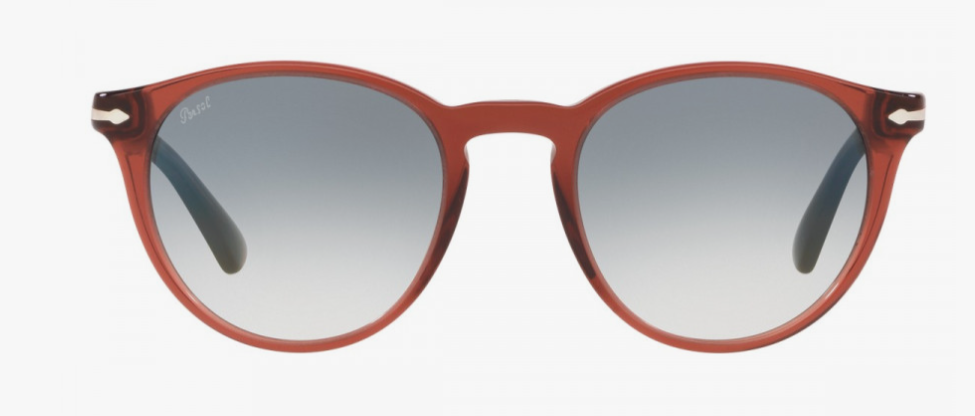 Persol 0PO 3152S 90623F Transparent Red/Gray Gradient Round Men's Sunglasses