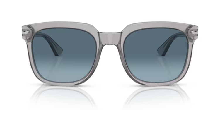 Persol 0PO3323S 309/Q8 Transparent grey/Azure blue Square 56mm Men's Sunglasses