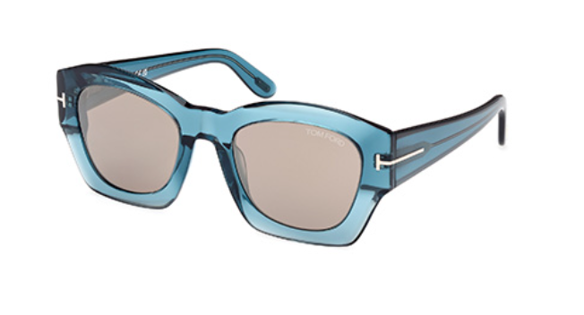 Tom Ford GUILLIANA FT1083 90L Shiny Blue/Roviex Mirrored Women's Sunglasses