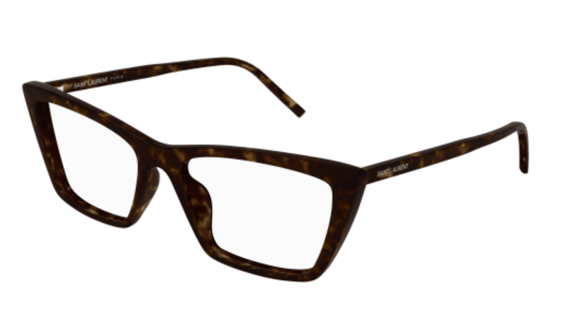 Saint Laurent SL 737 MICA THIN OPT 002 Havana Thin Cat Eye Women's Eyeglasses