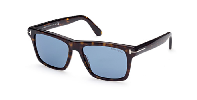 Tom Ford FT0906 52V Dark Havana/Blue Square Men's Sunglasses