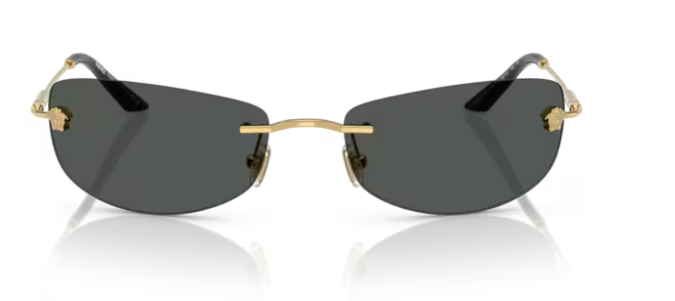 Versace 0VE2279 100287 Gold/Dark Grey Rectangle Men's Sunglasses