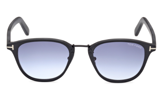 Tom Ford FT1049 D 02W Matte Black/Blue Gradient Square Men's Sunglasses