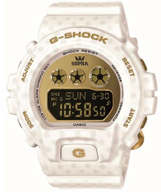 Casio G-shock Women's Digital Supra White Polka Dot Band 46mm Watch GMDS6900SP-7