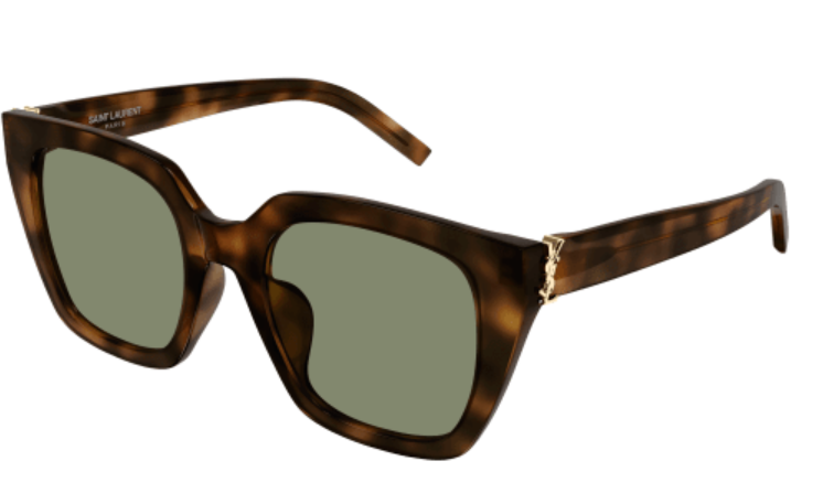 Saint Laurent SL M143/F-003 Havana/Green Wide Cat Eye Women's Sunglasses