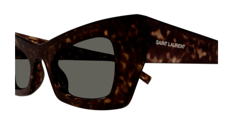 Saint Laurent SL 702 002 Havana/Grey Cat Eye Women's Sunglasses