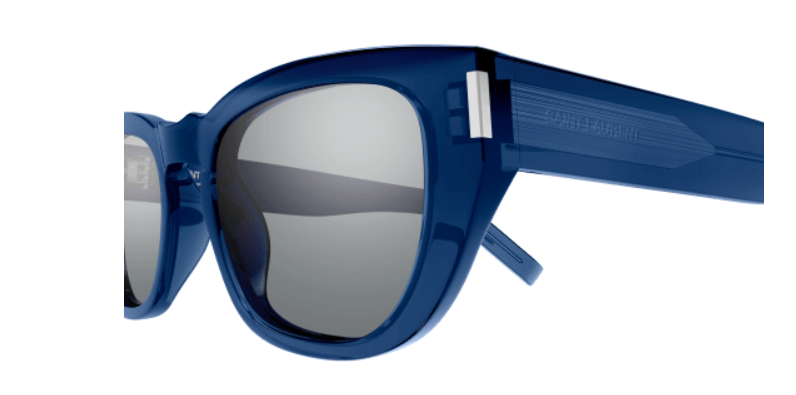 Saint Laurent SL 601 006 Blue/Silver Square Men's Sunglasses