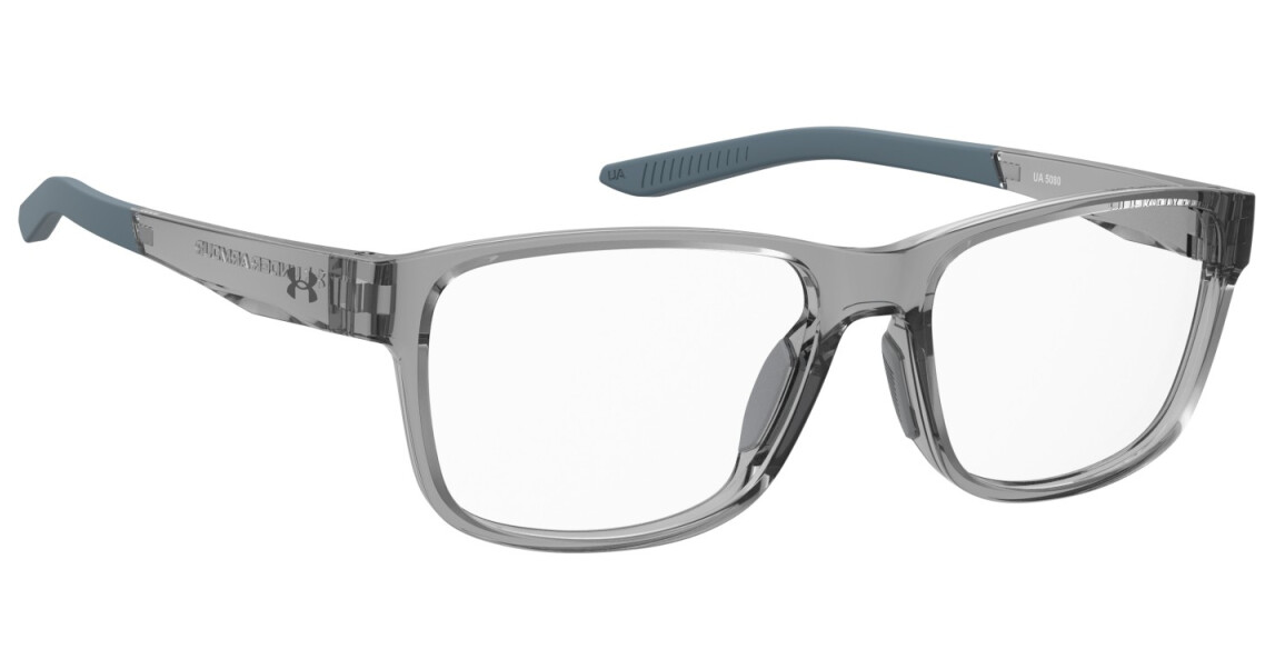 Under Armour UA 5080 63M Crystal Grey Rectangular Men's Eyeglasses