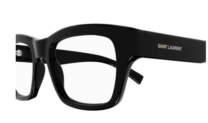 Saint Laurent SL 616 001 Black Round Men's Eyeglasses