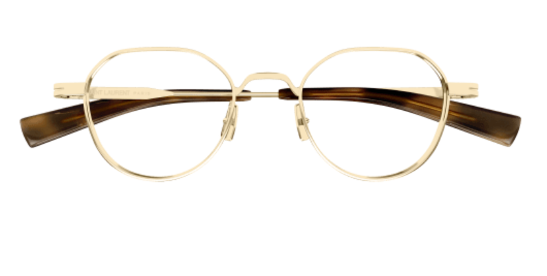 Saint Laurent SL 730 003 Gold Metal Oval Men's Eyeglasses