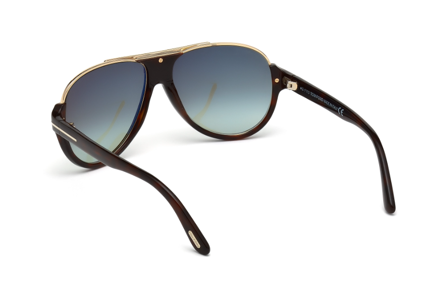 Tom Ford Dimitry FT0334 02W Matte Black/Gradient Blue Round Men's Sunglasses