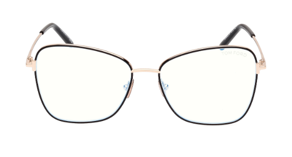 Tom Ford FT5906 001 Black/Monocolor/Shiny Rose Gold Butterfly Women's Eyeglasses