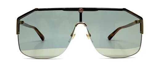 Gucci GG0291S 005 Gold/Green Mirrored Mask Men's Sunglasses