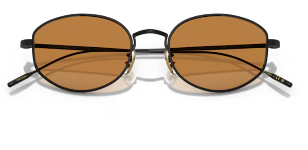 Oliver Peoples 0OV1347ST Estra 501753 Matte Black Cognac Round Men's Sunglasses