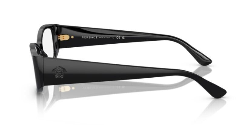 Versace 0VE3343 GB1 Black/Clear Soft Rectangle 52mm Women's Eyeglasses