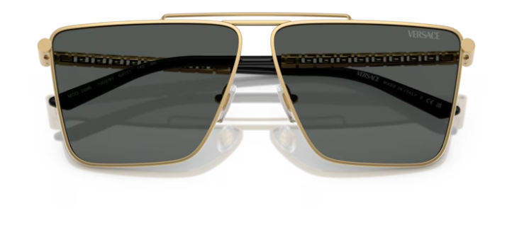 Versace 0VE2266 100287 Gold/Dark Grey Square Men's Sunglasses