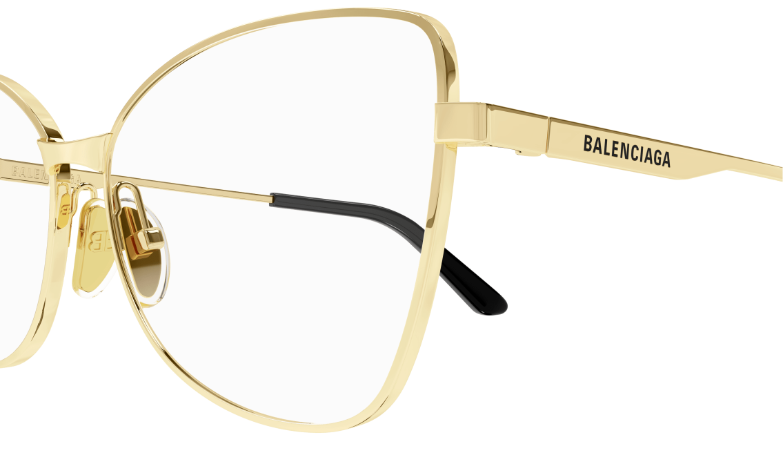 Balenciaga BB0282O 002 Gold Cat eye Men's Eyeglasses