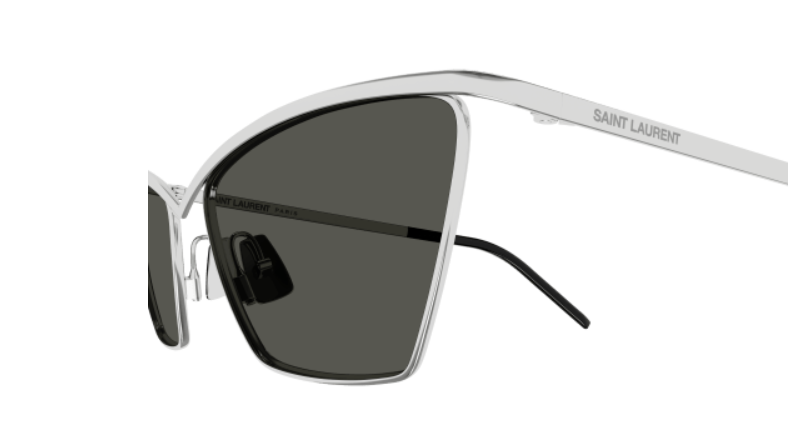 Saint Laurent SL 637 002 Silver/ Grey Cat Eye Women's Sunglasses