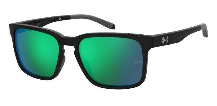 Under Armour UA Assist 2 0807/Z9 Black/Green Rectangle Men's Sunglasses