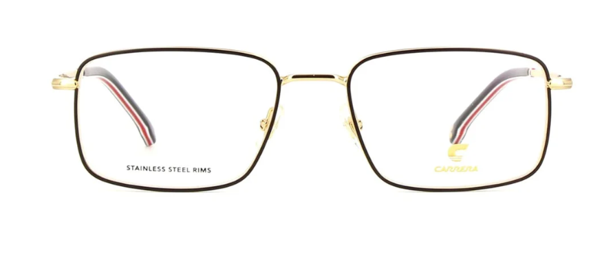 Carrera 343 0RHL Gold Black Rectangular Men's Eyeglasses