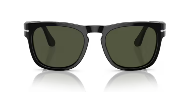 Persol 0PO3333S Elio 95/31 Black/Green Square 54mm Men's Sunglasses