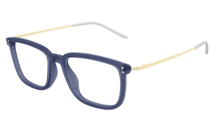 Gucci GG1709O 007 Blue/Gold Rectangle Men's Eyeglasses