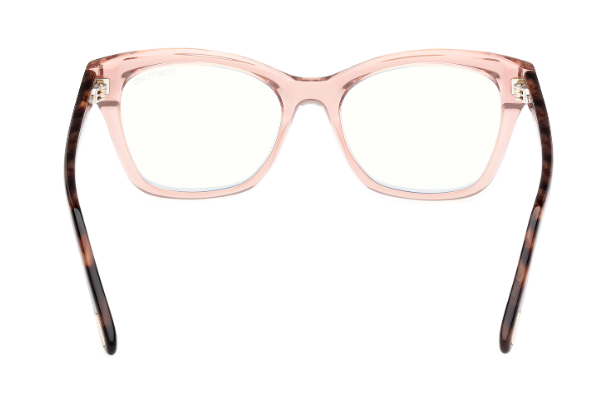 Tom Ford FT5909  072 - Shiny Light Pink/ Clear Square Women's Eyeglasses