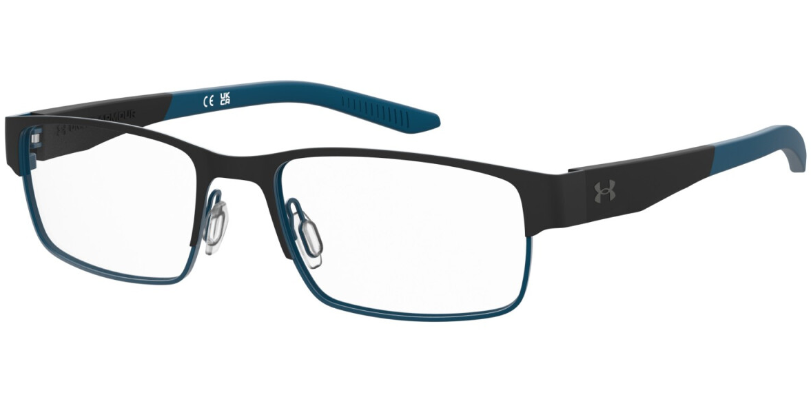 Under Armour UA 5081/G ETJ Black Teal Rectangular Men's Eyeglasses