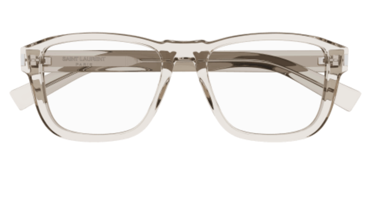 Saint Laurent SL 710 OPT 004 Beige Soft Rectangle Men's Eyeglasses