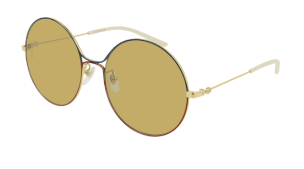 Gucci GG0395S 005 Gold/Yellow Round Women's Sunglasses