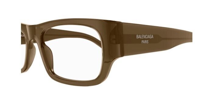 Balenciaga BB0370O 004 Brown Rectangular Men's Eyeglasses