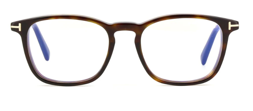 Tom Ford FT5960-B 052 Dark Havana/Dark Havana Square Men's Eyeglasses