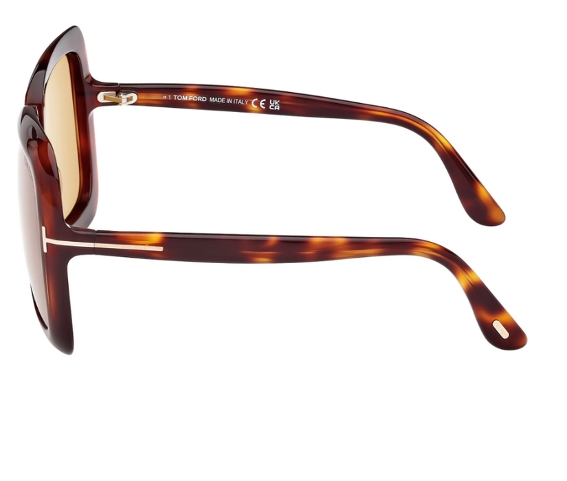 Tom Ford FT1156 52E Dark Havana/Brown Square Women's Sunglasses