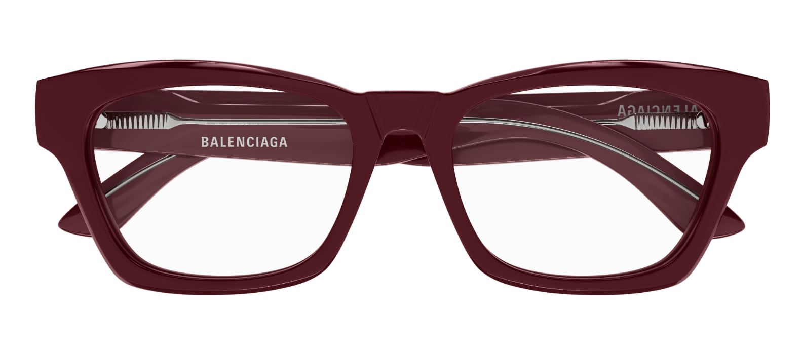 Balenciaga BB0242O 005 Burgundy Squared Men's Eyeglasses