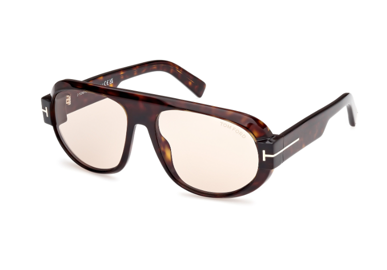 Tom Ford BLAKE 02 FT1102 52E Dark Havana/Brown Soft Round Men's Sunglasses