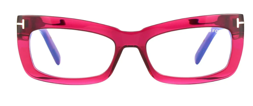 Tom Ford FT5966-B 075 Shiny Dark Fuxia/Shiny Dark Fuxia  Women's Eyeglasses