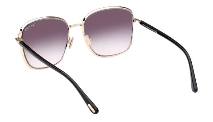 Tom Ford FT1029 Fern 28D  Shiny Rose Gold/Smoke Polarized Women's Sunglasses