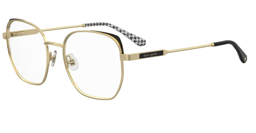 Kate Spade ZEENA 2/G RHL Black White/Gold Rectangular Women's Eyeglasses