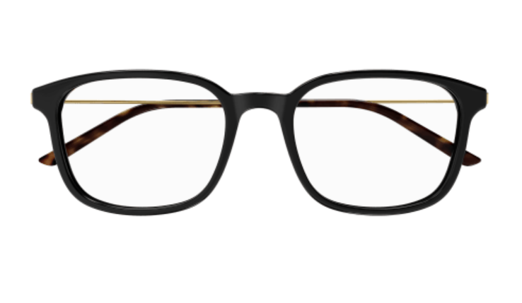 Gucci GG1577O 005 Black/Gold Square Men's Eyeglasses