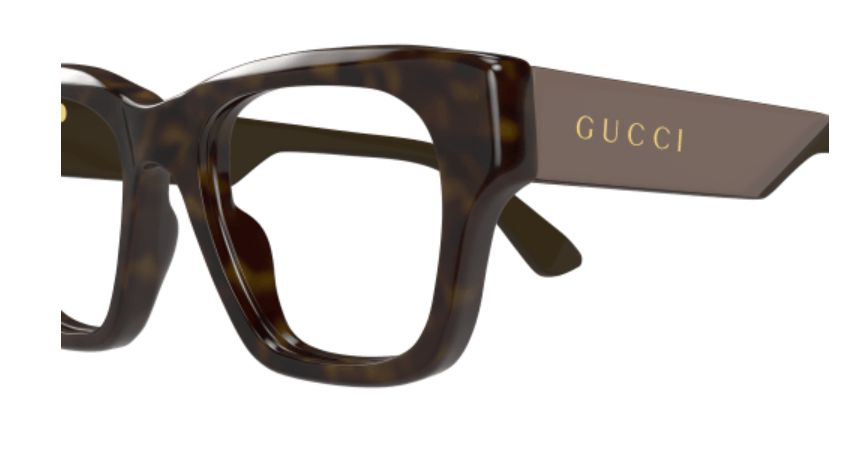 Gucci GG1669O 008 Havana/Brown Square Men's Eyeglasses