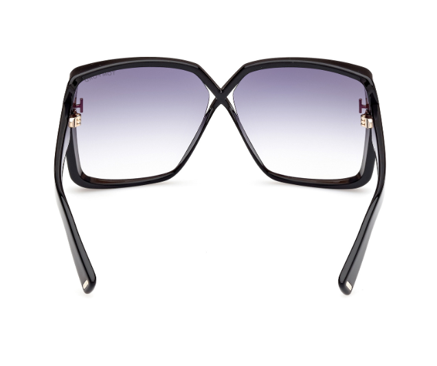 Tom Ford FT1117 Yvonne 01B Shiny Black/Smoke Gradient Butterfly Sunglasses